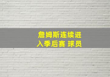 詹姆斯连续进入季后赛 球员